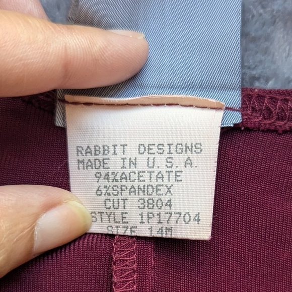 Rabbit Designs Dress Women's Size 14M Cranberry Red Made in USA Vintage - Picture 3 of 8